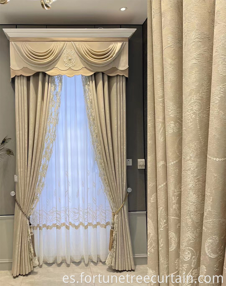 Embossed Dark Jacquard Window Curtain